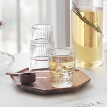 플랫화이트잔 4P 세트 아이스 커피잔 스택 투명 유리 물잔