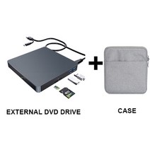 카드리더기 메모리외부 광학 USB DVD RW 노트북 버너 드라이브 SD/TF 카드 리더기 3.0 CD 플레이어 PC Mac, 06 Gray-G-Case