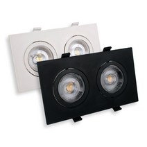 LED 다운라이트 멀티 매입등 2구 MR16 일체형 COB 13W 판넬타입 더브라이트, FJ 블랙바디 주광색