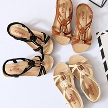 제이큐 여자샌들 비즈 빅사이즈샌들 여성샌들 SA820, 브라운 230mm
