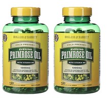 Holland & Barrett Evening Primrose Oil 1300mg plus Vitamin B6 홀랜드 앤 바렛 달맞이꽃유 비타민B6 120캡슐 2팩, 1개