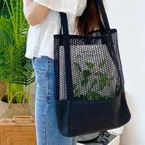 홍대언니 캐주얼 메쉬 콤비 에코 숄더백 가방 BISA749