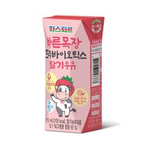 파스퇴르 바른목장 프리바이오틱스 딸기우유, 24개, 125ml