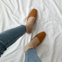 스웨이드 블로퍼 여자신발 데일리 여성뮬 스퀘어토