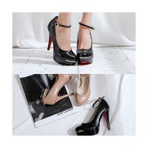 애슬릿 애슬릿 에나멜 가보시 발목 스트랩 펌프스 12cm (5379844)