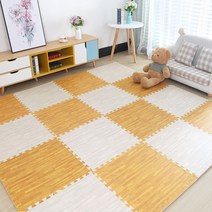 층간소음방지매트 거실 놀이방 유아 베란다 셀프시공 퍼즐매트, 16장, 엘로우