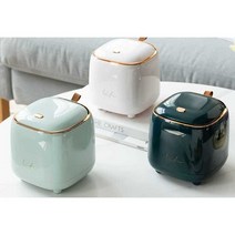 탁상미니휴지통 원터치 쓰레기통 화장대 미니휴지통, 힐링 크리미 화이트-(쓰레기봉투 90개 무료)