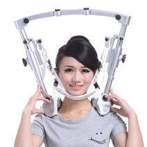 전기 목 마사지기 및 펄스 백 원적외선 가열 도구 6 모드 전원 제어 자궁 경부 도구 건강 관리 휴식 기계 긴 머리 경추 견인 장치 가정용 교정기 척추 곡률 교정 척추증 들것, B.회전 손잡이 경추 견인 장치