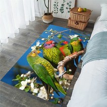 CLOOCL 앵무새 파라다이스 플로어 매트 열대 숲 프랭지파니 3D 프린트 플란넬 카펫 거실 공간 러그 실내 도어매트, 9.50cmX80cm - Carpet 3