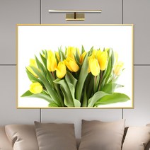 보고아트 로맨틱 플라워 알록달록 튤립 생화 식물 그림 거실 인테리어 액자, [10] 노란튤립다발_흰배경