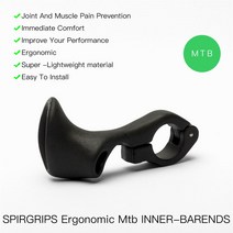 SPIRGRIPS 인체 공학적 디자인 Mtb 자전거 내부 바 끝 MTB 산악 자전거 핸들 바 끝 사이클 부품, 01 Black