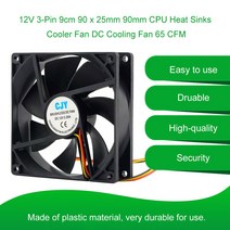 전기선 리드선 전등 스위치 1 개 12V 3 핀 9cm 90x25mm 90mm CPU 방열판 쿨러 팬 DC 냉각 65 CFM Cpu 프로세서, 한개옵션0