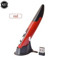 펜마우스 전자펜마우스 무선 펜마우스 블루투스 마우스 크리에이티브 수직 펜 마우스 2.4GHz USB 무선 라이, 01 빨간, 한개옵션1