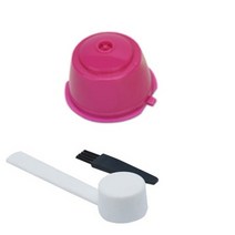 커피컵 커피 드립 재사용 가능한 커피 캡슐 필터 cup for nescafe dolce gusto refillable caps 숟가락 커피 여과기 차 바구니 주방 액세서리, 1 세트 로즈 레드