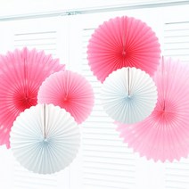 (주)파티해 페이퍼휠 장식세트 6개입, 핑크