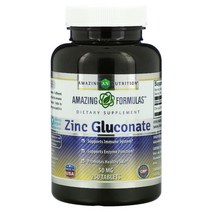 AMAZING NUTRITION ZINC GLUCONATE 50 MG 250 TABLETS, 단색, 한 사이즈