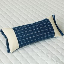 순면 시원한 메밀베개 낮잠베개/반달베개/땅콩베개, 07.체크 낮잠 메밀베개, 네이비