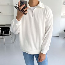 올멋 MUT 오버핏 니트 반집업 맨투맨