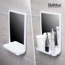 Bathlux 욕실거울 세면대 일자 선반 거치대 일체형 흡착식 벽걸이, Bathlux REF-30144