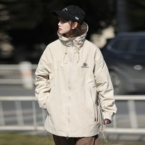 트렌치코트카키 중성풍 오픈세트 F123P80 봄가을 계절 0047동몽 남자 후드 자켓코트 와이드 루즈핏 4993310545