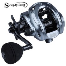 Sougayilang-새로운 9 + 1BB 베이트캐스팅 릴 고속 8.0:1 알루미늄 스풀 원심 브레이크 파워 핸들 낚시 릴, 오른손, 은