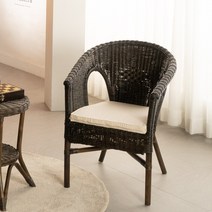 [한정수량 추가할인쿠폰] 에보니아 라탄 벨리아 의자 / 라탄1인체어, 브라운