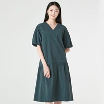 여성 브이넥 볼륨 소매 원피스 LCOPM521_[2컬러]