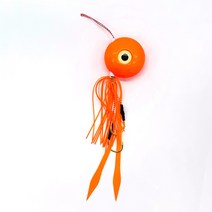 참돔 채비 타이라바 헤드 스커트 일체형 루어, 형광 오렌지, 80g