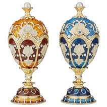 Design Toscano The Pavlousk Collection 로마노프 스타일 에나멜 달걀: 2개 세트 407321, Pavlousk Eggs Set, Set of 2
