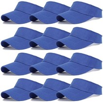 Ultrafun 유니 조절 스포츠 썬캡 자외선 차단용 챙 모자 해변 수영장 골프 테니스용 6팩 남성용 One Size, 12pack-royal Blue