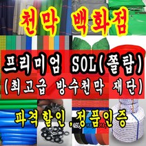 천막백화점 천막 타포린 그라운드시트 방수용 호로 차량용 방수천막 갑바 갑빠 야외천막 일반지 고급지 최고급지 특지 맞춤제작 주문제작 텐트천막 졸탑 쫄탑 창고용천막, SOL (쫄탑) 초록색 1.5m x 1m