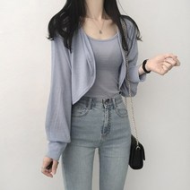 리리의감각 여성 골지 끈나시 벌룬 소매 린넨 가디건세트 여름 나시세트