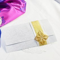결혼식 돌잔치 청첩장 초대장 종이 금별 케이스 백색