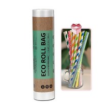 슈가랩 친환경 위생 롤백 200매+종이빨대 증정