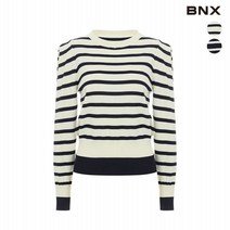 BNX 여성 비스코스 스트라이프 니트