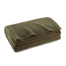 Olive Drab 그린 따뜻한 울 난연성 담요 167.6 x 228.6cm(66 x 90인치)(80% 울) 미국 밀리터리 스타일