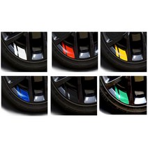 데일리쇼핑 자동차 오토바이 타이어 반사스티커 레터링 데칼 패션 보우무늬 야광 바이크 자전거, 림반사스티커(옐로우2P)