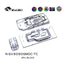 [해외]기가바이트 RTX 3090 3080 게임이글터보비전 N-GV3090GMOC-TC용 활성 수로 백플레인 쿨러가 있는 Bykski GPU 블록, N-GV3090GMOC-TC, RGB 12v 4 핀