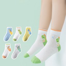제이셀 SS160 유아남아아동 귀여운공룡친구들 아동양말 5켤레 세트
