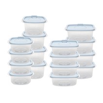 조일리빙 전자레인지용 밀폐용기 600ml x 4p + 500ml x 4p + 450ml x 4p + 350ml x 4p 16종 세트, 블루