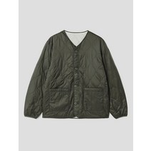 8 seconds [REVERSIBLE] 플리스 양면 퀼티드 점퍼 - 카키