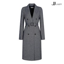 JJ지고트 울 배색 헤링본 코트형 자켓 GL2A0JK22