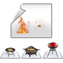 UBeesize 121.9 x 152.4cm(48 60인치) 언더 그릴 매트 아래용 내화성 난연 야외 데크 프로텍터용 바베큐용 BBQ 방수 및 오일 방지 재사용 가능, 48