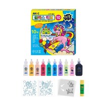 집콕 창의미술 10색 야광 유니콘 글라스데코 꾸미기 선물 키트 유리장식 홈스쿨 상상력 DIY완구