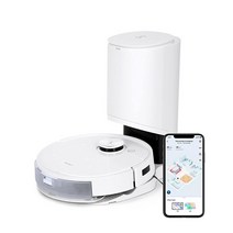 ECOVACS DEEBOT T9+ 로봇 진공 및 대걸레 콤보 자동 비우기 스테이션 정밀 레이저 매핑 3D 지도 진동 걸레 3000Pa 흡입 최대 60일 동안 핸즈프리 청, White