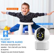 무선 와이파이 블루투스 가정용 CCTV2MP 1080P PT 카메라 적외선 야간 투시경 2.4G WiFi 무선 감시 양방향, 02 With 32GB_01 EU 플러그