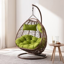 스윙라탄 그네의자 쿠션소파 2인소형 그린 흔들체어, 단품