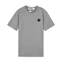 꼼데가르송 남성 하트 와펜 그레이 반팔티 AZ T076 051 1