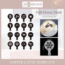 라떼아트 스텐실 1816pcs 크리스마스 커피 인쇄 금형 카푸치노 라떼 드로잉 금형 커피 diy 아트 확산 도구, 04