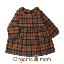 오가닉맘 오렌체크여아긴소원피스(MDF6OP09)